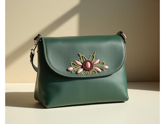 Sac artisanal en cuir végétal avec détails de broderie main