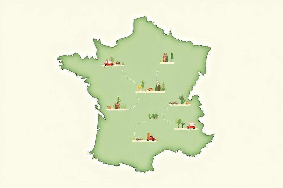 Carte interactive de l'Occitanie montrant les emplacements des 25+ producteurs partenaires de Veridian Bloom autour de Toulouse, avec des icônes pour chaque ferme bio, soulignant l'engagement local et durable de la compagnie.