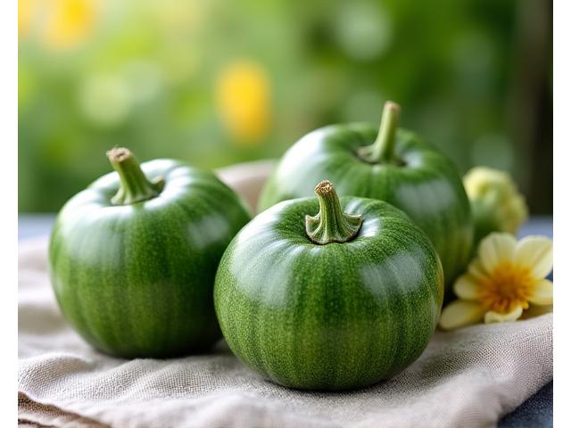 Courgettes rondes vertes fraîchement récoltées