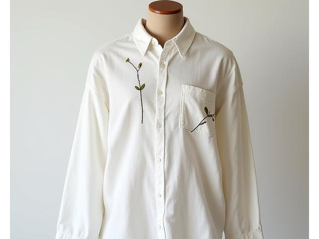 Chemise en lin brodée upcyclée