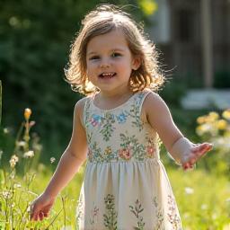 Photo d'une robe enfant upcyclée par un membre de la communauté Veridian Bloom