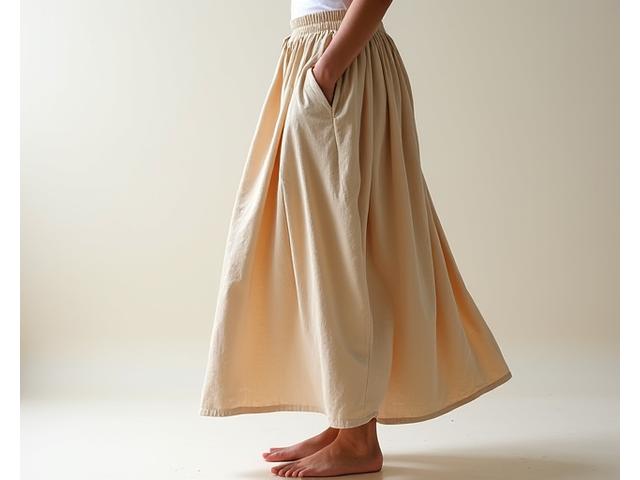 Jupe stylée créée à partir d'un vieux pantalon, avec une ceinture élastique et des poches réinventées