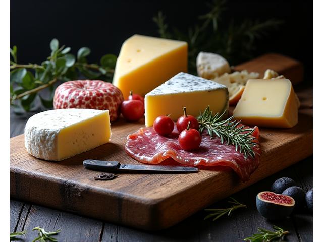 Assortiment de fromages locaux et charcuteries de montagne