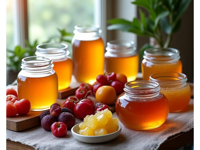 Collection de miels artisanaux et confitures fruitées