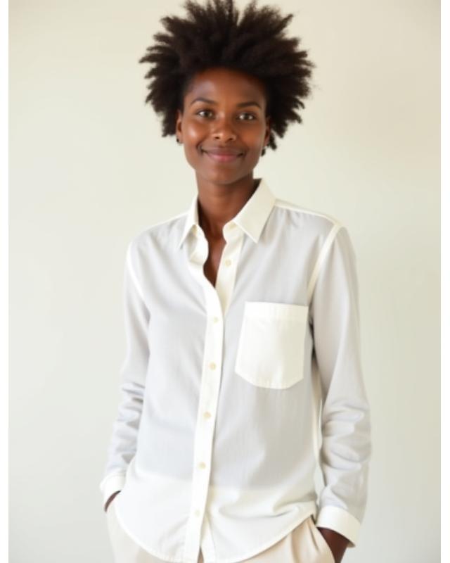 Chemise en coton biologique blanc de la collection Essentiel